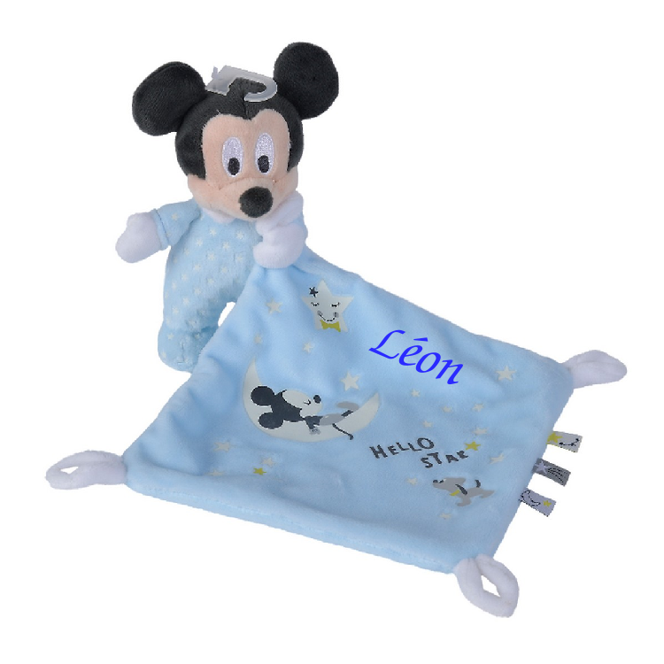  mickey souris peluche avec luminescent bleu 25 cm 